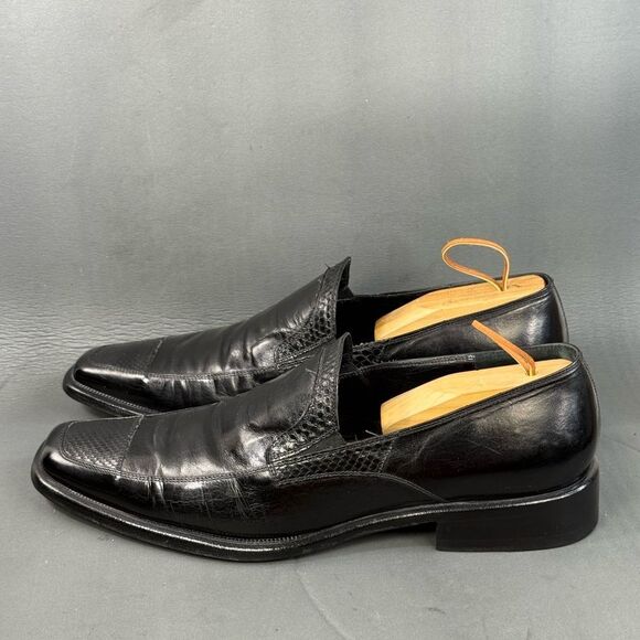 Vittorio Virgili Men’s Size 11 Black Leather Loafers – Made in Italy Slip-On - Picture 3 of 10